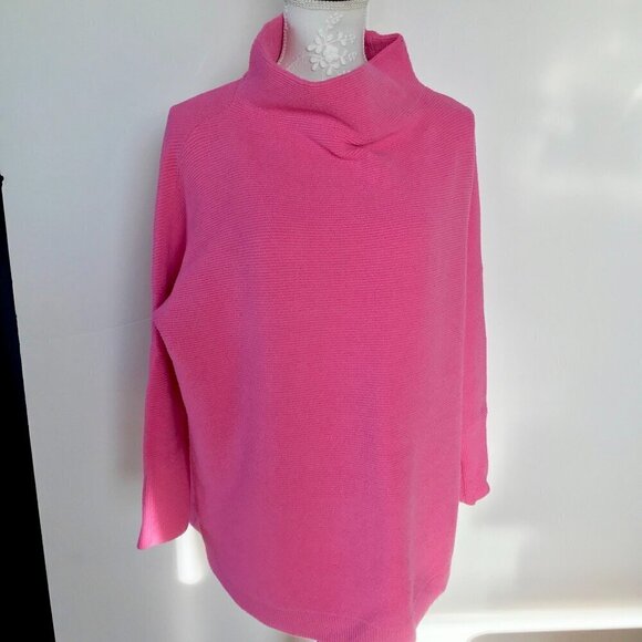 FREE PEOPLE Ottoman Slouch Tunic Raspberry Rose Bubble Gum Pink Sweater/Dress XS - Picture 6 of 16